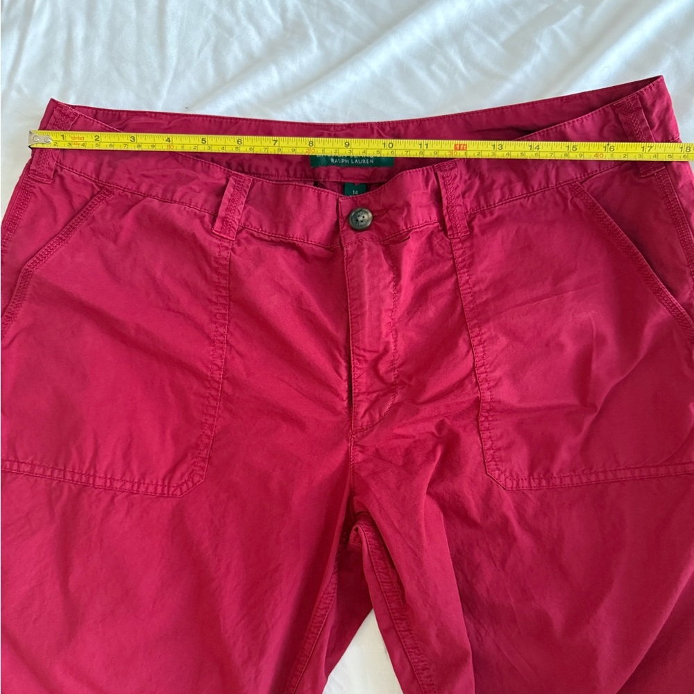 LRL LAUREN JEANS CO Women’s Red Cotton Chino Cotton Straight Leg Pants Sz 14 - Picture 8 of 9